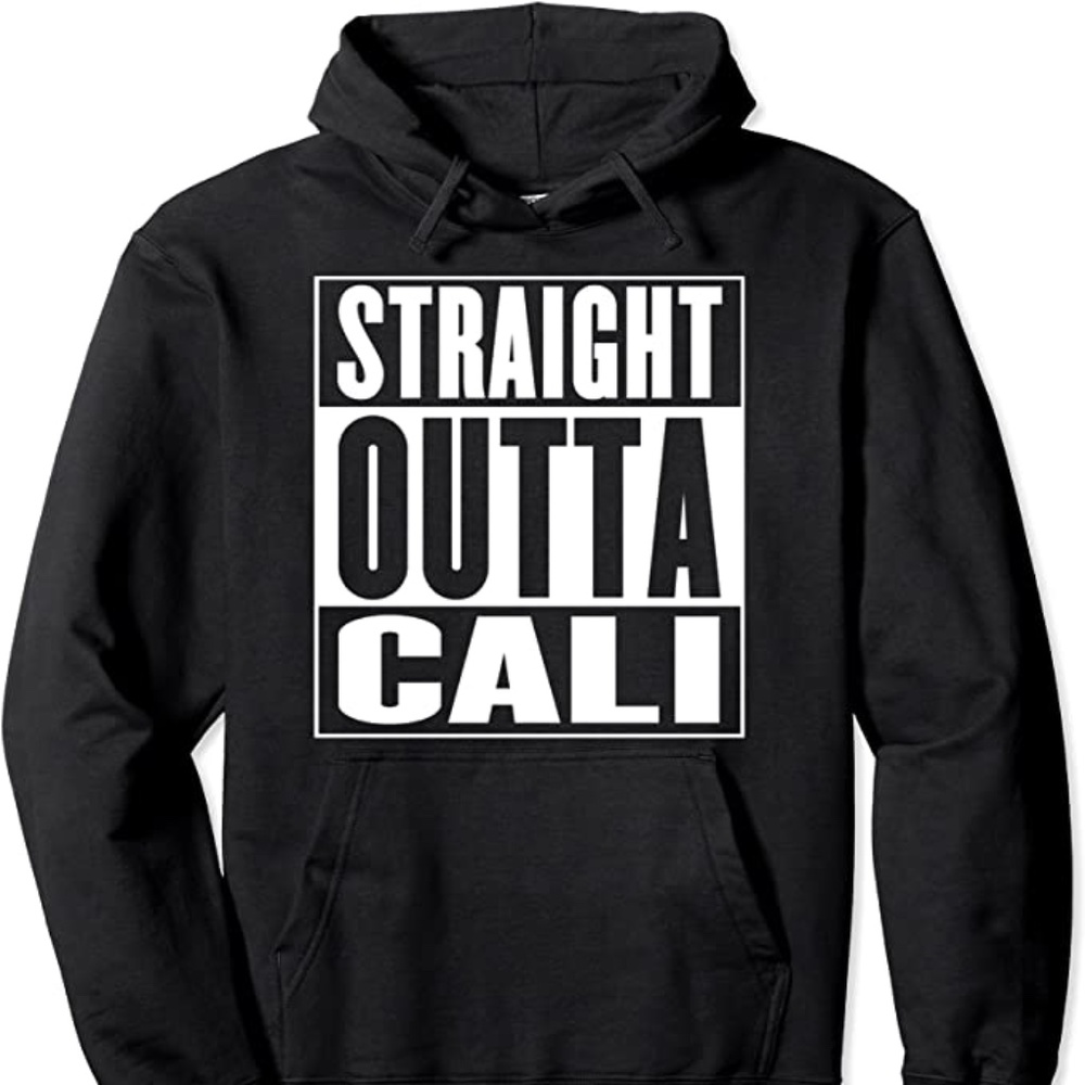 NWOT- Straight Outta Cali black hoodie sweatshirt